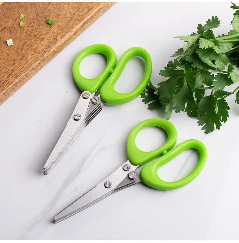 Tesoura Multifuncional de Aço Inoxidável – 3 ou 5 Camadas para Cortes Rápidos na Cozinha ✂🥦