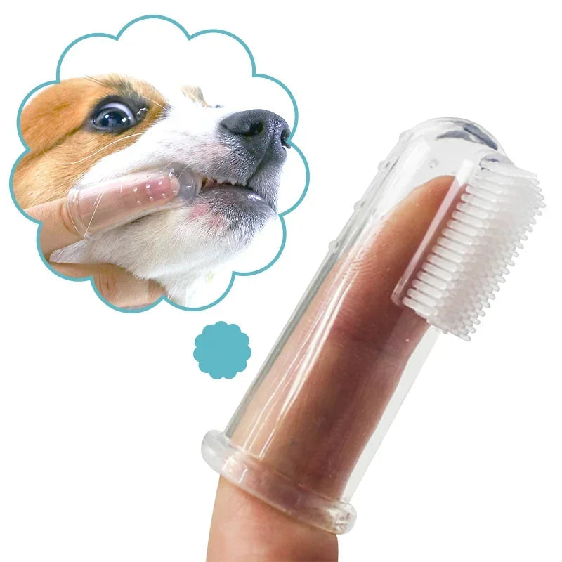 Escova de Dente para Pets – Modelo de Dedo em Silicone Macio