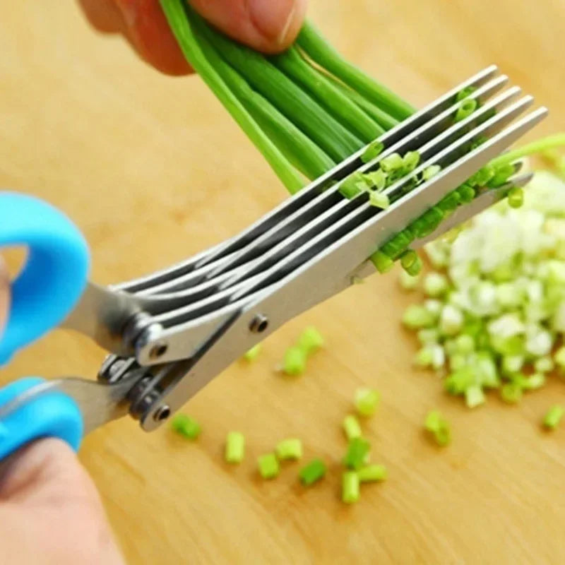 Tesoura Multifuncional de Aço Inoxidável – 3 ou 5 Camadas para Cortes Rápidos na Cozinha ✂🥦