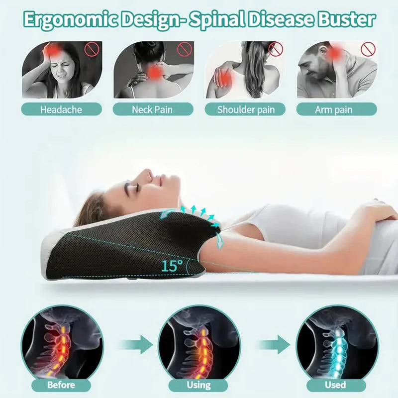 Travesseiro Ortopédico Cervical de Espuma de Memória – Suporte Confortável para o Pescoço